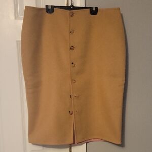 Tan Button-Front Women's Skirt